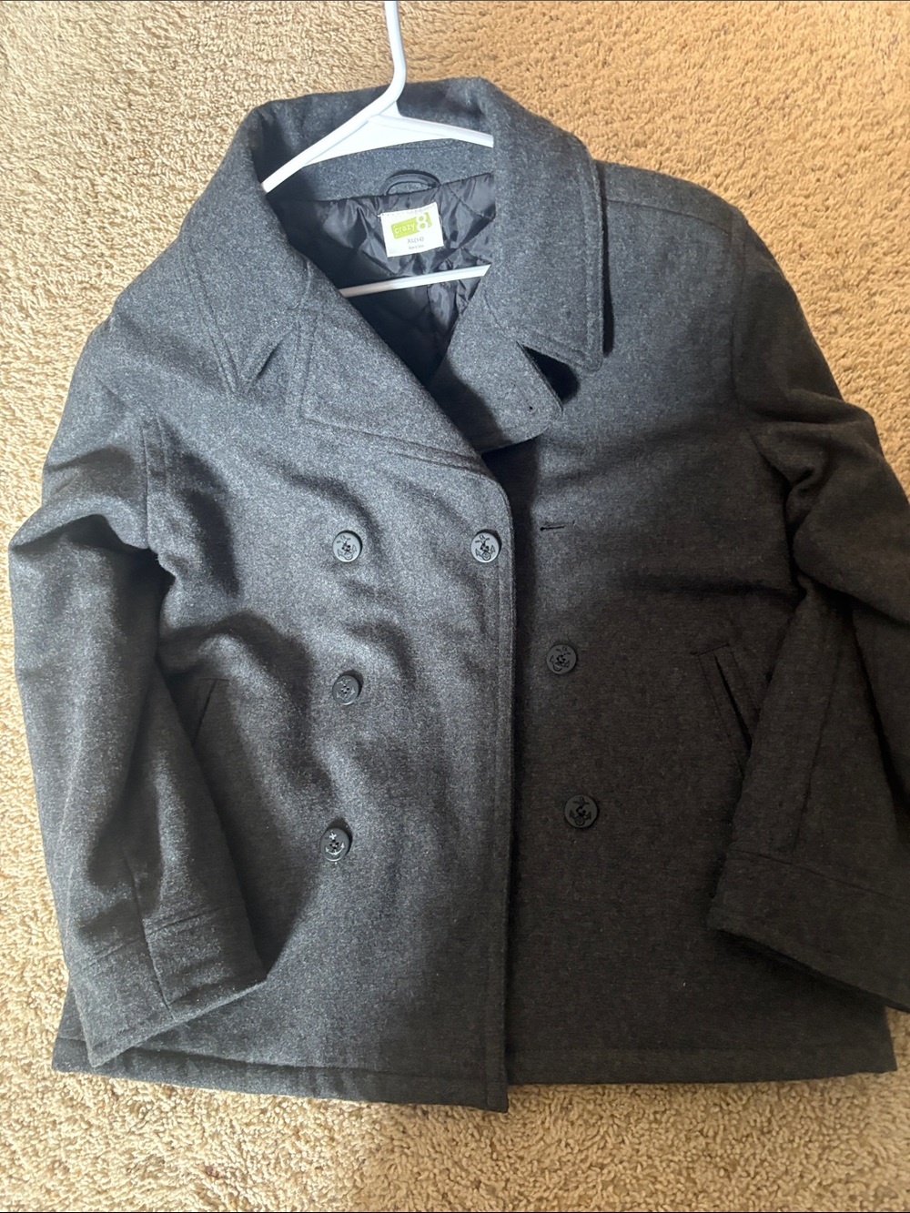 Crazy 8 Boys Charcoal Double-Breasted Peacoat